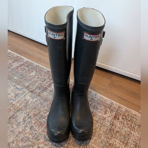 Hunter Boots With Cable Knit Socks